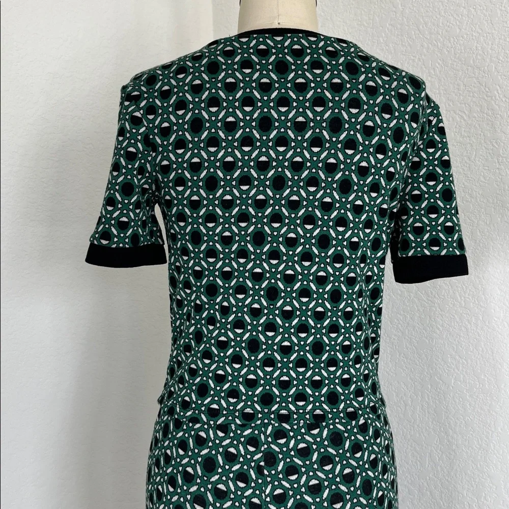 Zara Jacquard Geometric Print 70s Trousers Set Knit Top Outfit - Picture 9 of 11